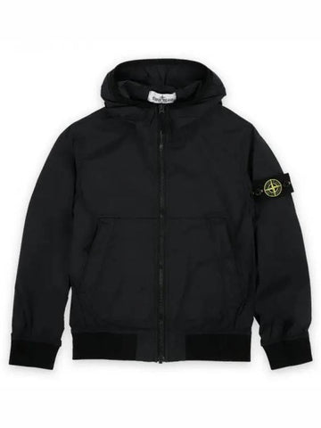 Stone Kids Waffen Hooded Rain Jacket Black 801641136 V0029 10 12A 271017 1101566 - STONE ISLAND - BALAAN 1