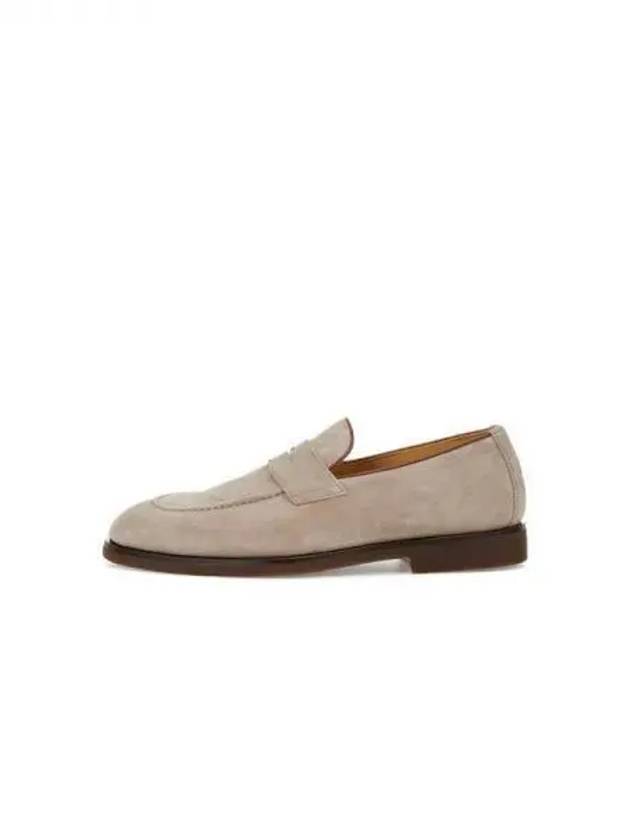 Men s Washed Suede Penny Loafer Beige 271442 - BRUNELLO CUCINELLI - BALAAN 1