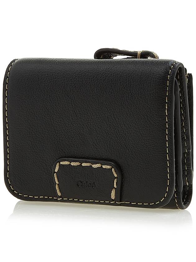 Edith Small Tri-Fold Buffalo Leather Bicycle Wallet Black - CHLOE - BALAAN.