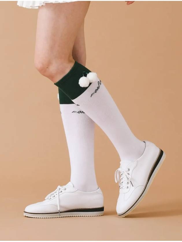 Drop color scheme knee socks WHITE - MONBIRDIE GOLF - BALAAN 7