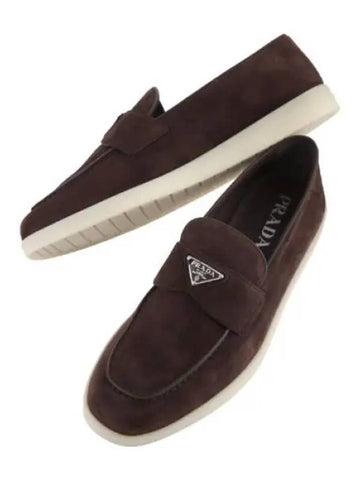 triangle logo suede loafers men s shoes - PRADA - BALAAN 1