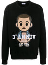 Big Eleven Print Crew Neck Sweatshirt Black - IH NOM UH NIT - BALAAN 1