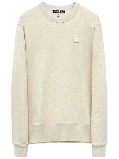 Face Patch Crew Neck Sweatshirt Beige - ACNE STUDIOS - BALAAN 2