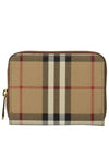 Check Leather Coin Wallet Beige - BURBERRY - BALAAN 2