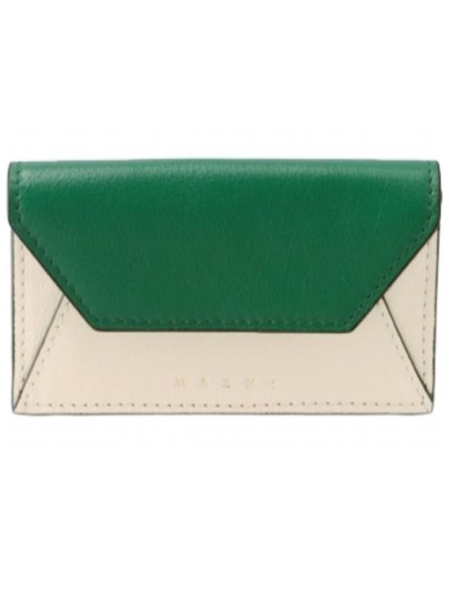 Logo Saffiano Card Wallet Green - MARNI - BALAAN 1