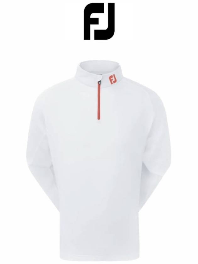 Men's White Chillout Half Zip Up Golf TShirt 80001 - FOOTJOY - BALAAN 1