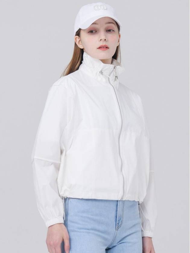 Bio-Processed Insert String Collar White Windbreaker Jacket DO3242JK47 1 - DOYOUKNOWMC GOLF WEAR - BALAAN 4