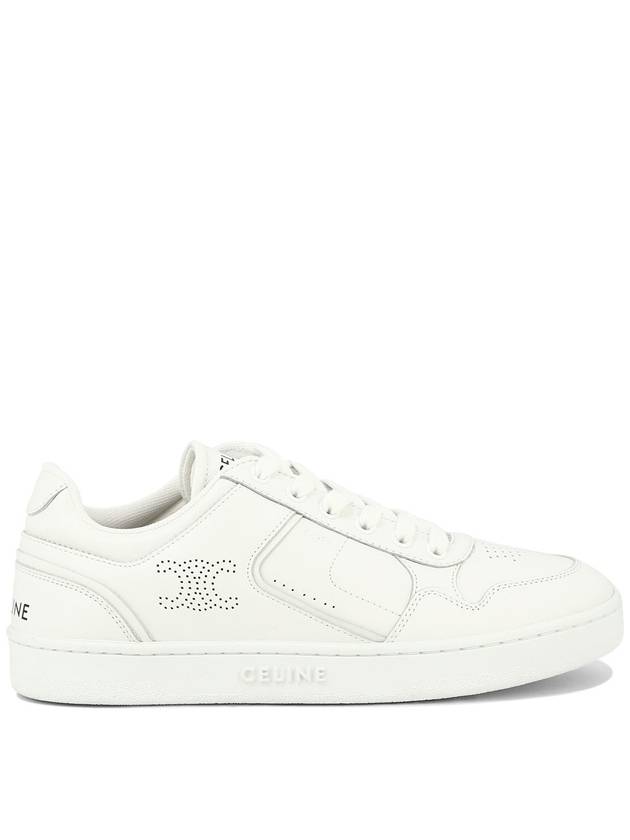 logo on leather low top sneakers white - CELINE - BALAAN 3