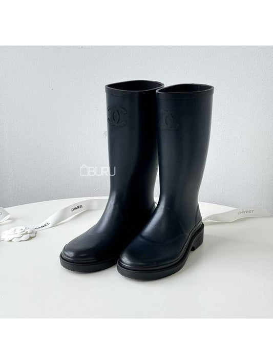 Rain boots 24 workshop two tone dark navy black G45838 - CHANEL - BALAAN 1