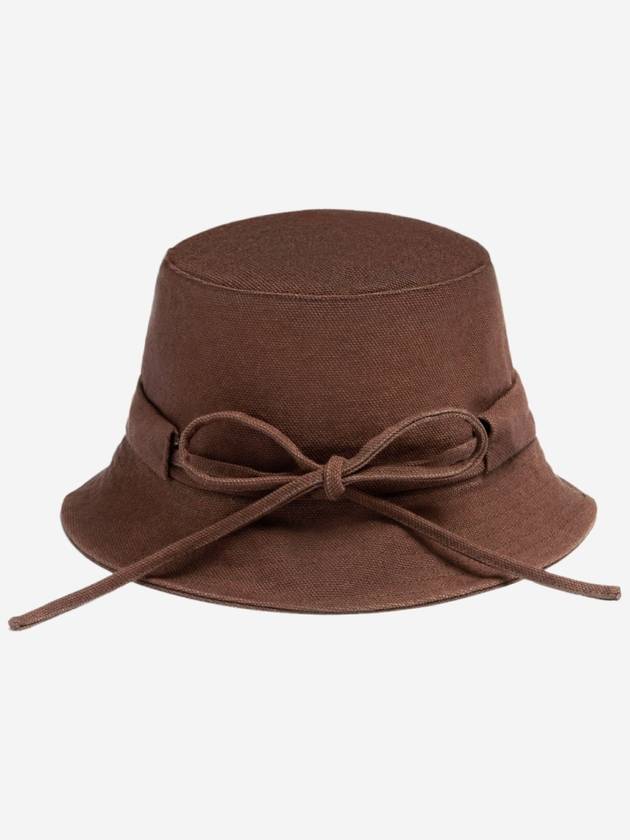 Le Bob Gadjo Knotted Bucket Hat Brown - JACQUEMUS - BALAAN 3