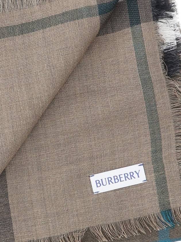 Check Reversible Wool Silk Scarf Dark Green - BURBERRY - BALAAN 4