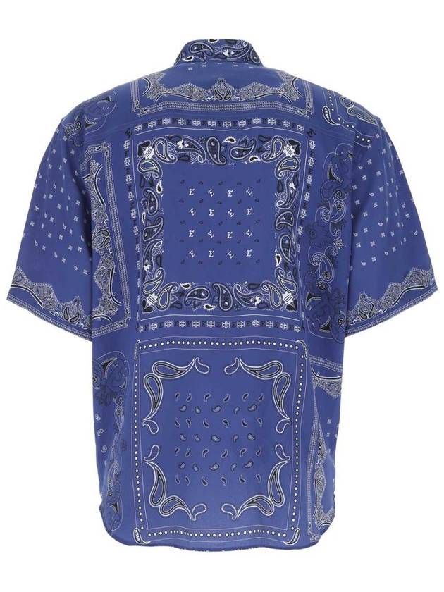 Men's Paisley Pattern Short Sleeve Shirt Blue - ETRO - BALAAN 3