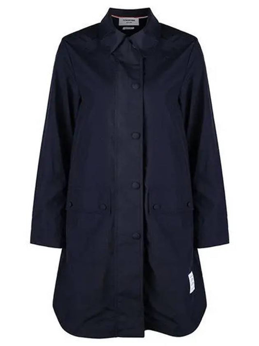 Military Ripstop Round Collar Over Pea Coat Navy - THOM BROWNE - BALAAN 2