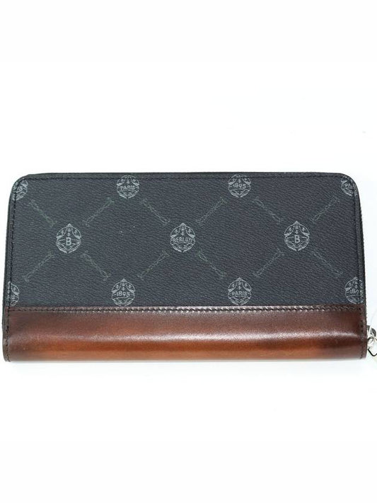 ITAUBA leather and canvas zipper long wallet N207364 - BERLUTI - BALAAN 1