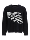 Flag Boxy Mohair Knit Top Black - CELINE - BALAAN 1