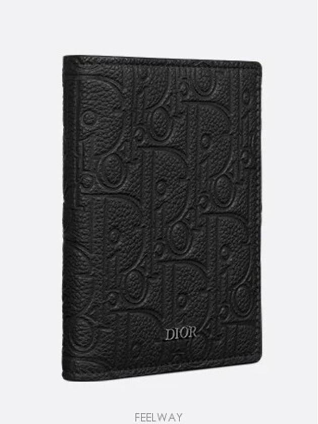 Vertical Compact Card Wallet Black Dior Gravity Leather - DIOR - BALAAN 2