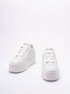 Downtown Bold Leather Low Top Sneakers White - PRADA - BALAAN 3