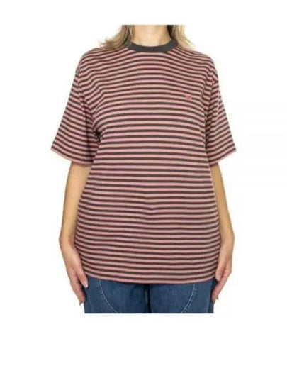 Verner Stripe Short Sleeve T-Shirt Red - CARHARTT WIP - BALAAN 2