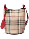 Haymarket Lawn Check Strap Bucket Bag Red - BURBERRY - BALAAN 2