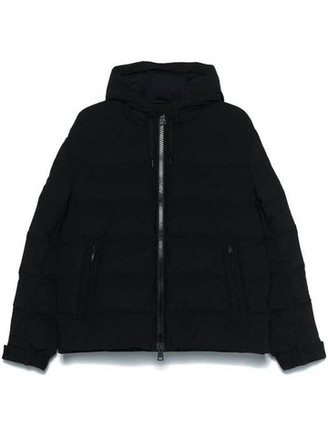 Herno Down Bomber Jacket With Hood In Stretch Sweater Clothing - HERNO - BALAAN 1