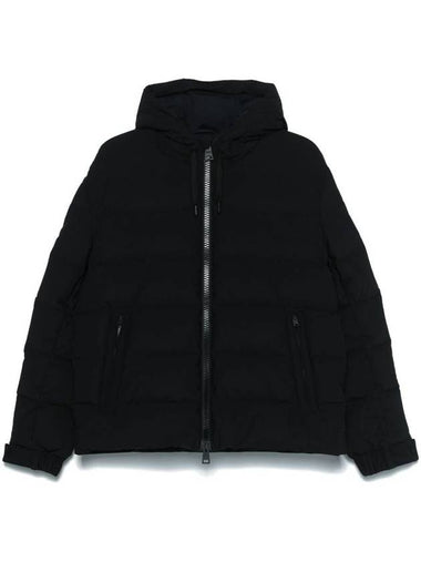 Herno Down Bomber Jacket With Hood In Stretch Sweater Clothing - HERNO - BALAAN 1