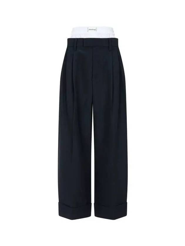 Trunk layered roll up wide pants black 271322 - ALEXANDER WANG - BALAAN 1