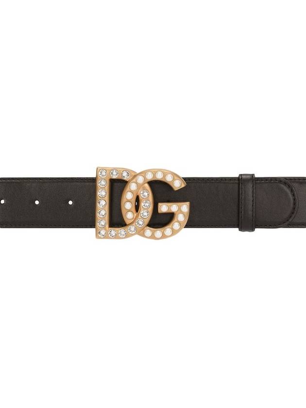 logo buckle leather belt black - DOLCE&GABBANA - BALAAN 2