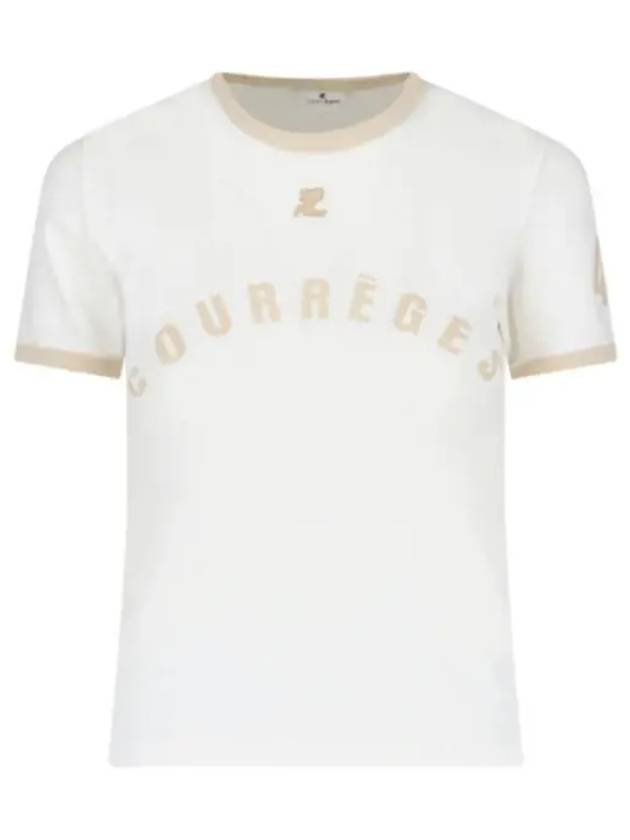 Logo Print Short Sleeve T-shirt White - COURREGES - BALAAN 2