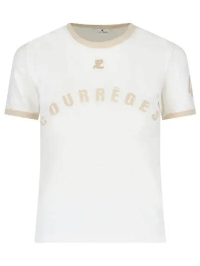 Logo Print Short Sleeve T-shirt White - COURREGES - BALAAN 2