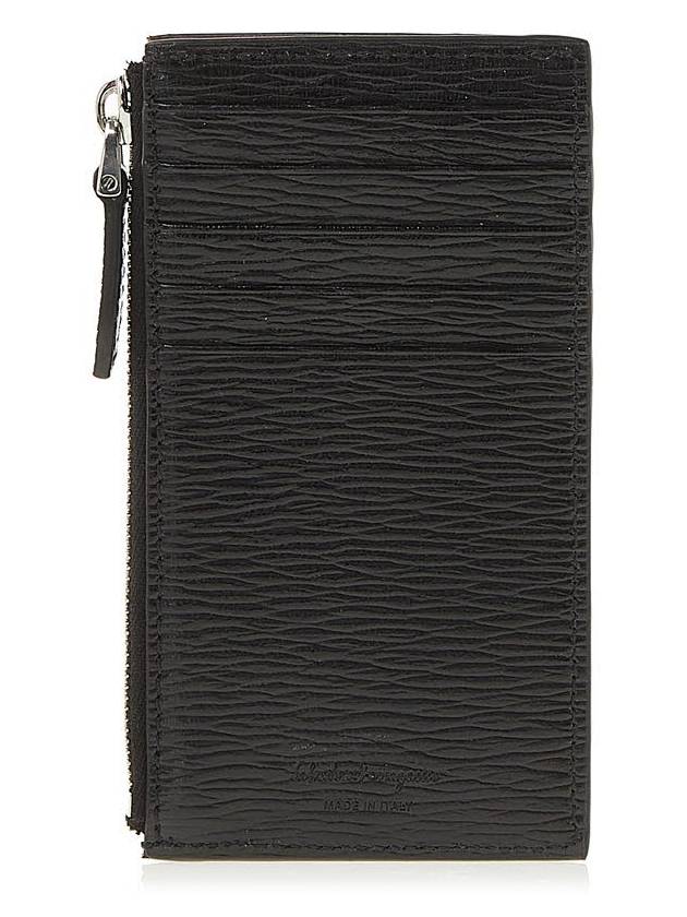 Gancini Zipper Card Wallet Black - SALVATORE FERRAGAMO - BALAAN 4