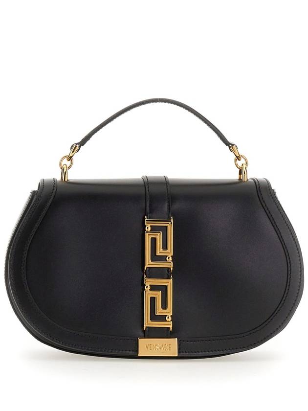 Greca Goddess Leather Handle Tote Bag Black - VERSACE - BALAAN 2