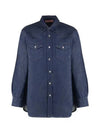 Button Up Denim Long Sleeve Shirt Blue - ACNE STUDIOS - BALAAN 2