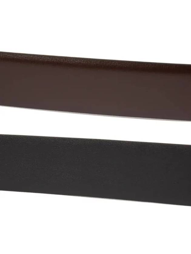 Gold V Logo Signature Leather Belt Brown - VALENTINO - BALAAN 8