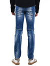 Disaddem Blue Washed City Biker Jeans S74LB0321 - DSQUARED2 - BALAAN 4