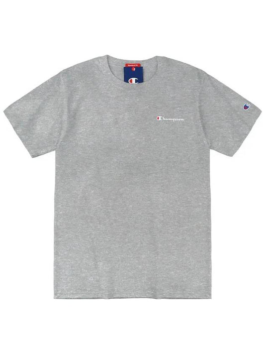 Classic graphic small logo crew neck short sleeve t shirt gray - CHAMPION - BALAAN 1