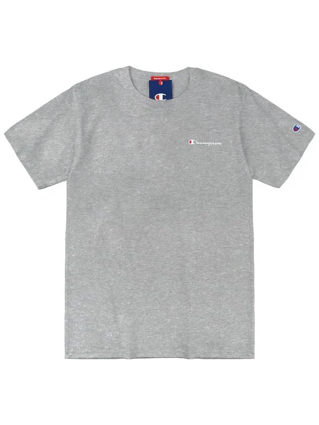 Classic graphic small logo crew neck short sleeve t shirt gray - CHAMPION - BALAAN 2