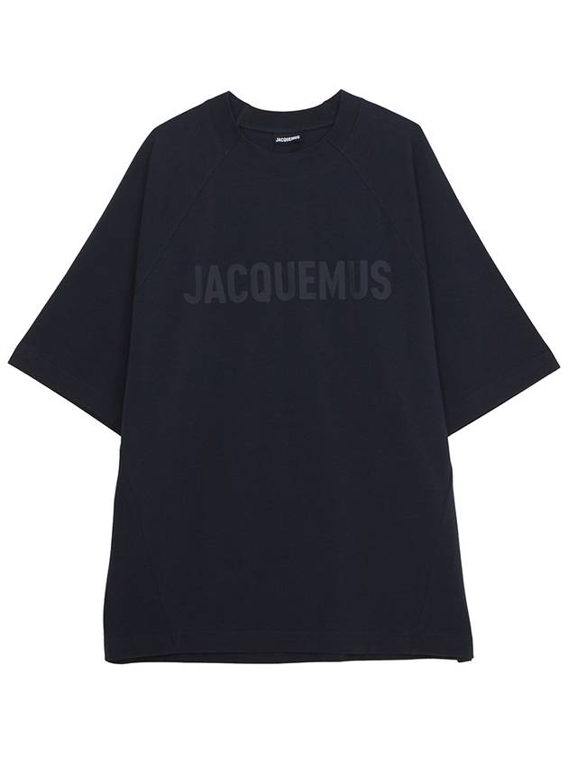 Le Typo Cotton Short Sleeve T-shirt Navy - JACQUEMUS - BALAAN 2