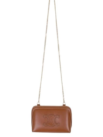 Coeur Triomphe Chain Clutch Bag Tan - CELINE - BALAAN 3