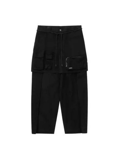 Pocket Layered Oversized Cotton Pants Black - AJOBYAJO - BALAAN 1