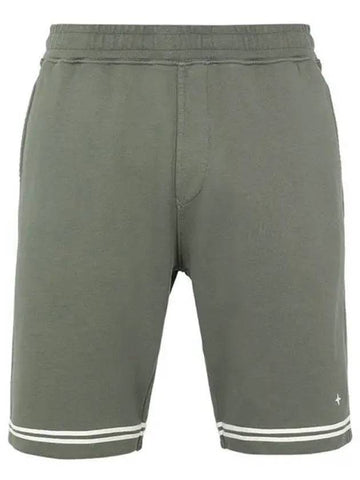 Men's Logo Cotton Shorts Khaki - STONE ISLAND - BALAAN 1