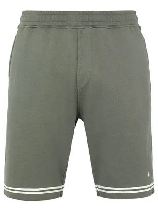 Men's Star Logo Cotton Shorts Khaki - STONE ISLAND - BALAAN 1