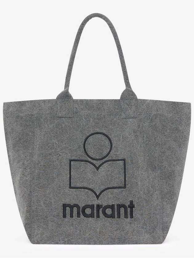 Yenky Logo Washed Cotton Tote Bag Grey - ISABEL MARANT - BALAAN 2