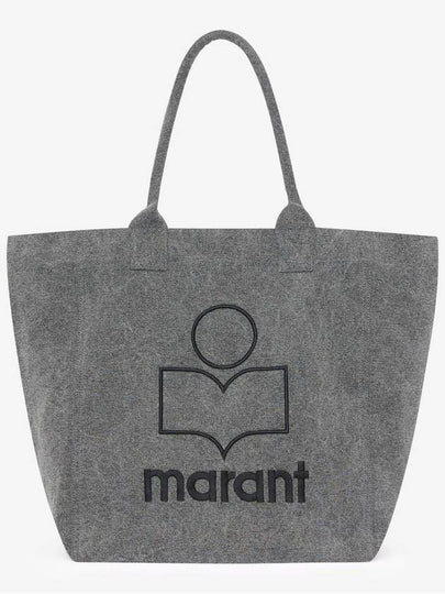 Yenky Logo Washed Cotton Tote Bag Grey - ISABEL MARANT - BALAAN 2