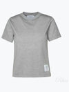 Logo Patch Lightweight Jersey Relaxed Fit Short Sleeve T-Shirt Grey - THOM BROWNE - BALAAN 2