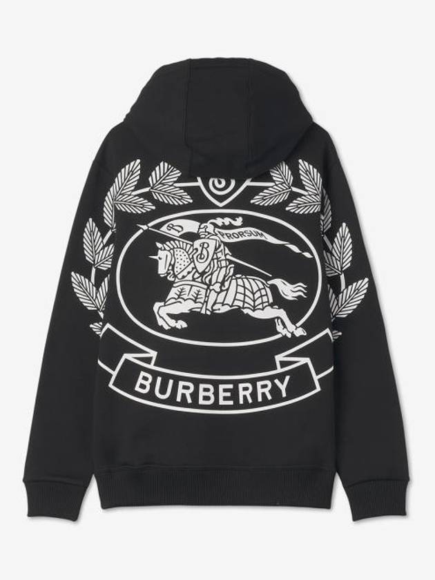 EKD Print Cotton Blend Hoodie Black - BURBERRY - BALAAN 3