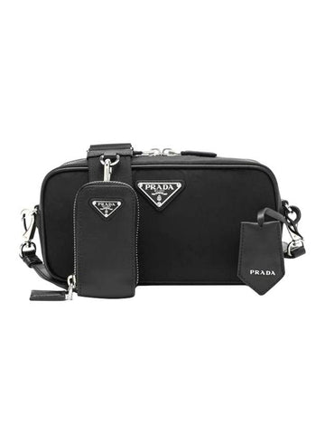 Logo Recycled Nylon Cross Bag Black - PRADA - BALAAN 1