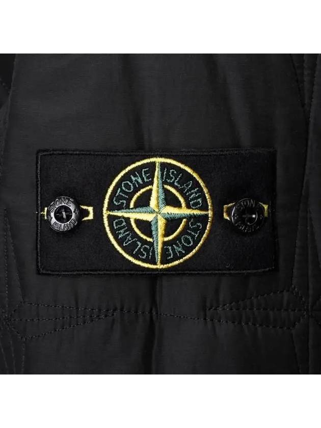 Wappen Patch Quilted Cupro Cotton Zip Up Hoodie Black - STONE ISLAND - BALAAN 7