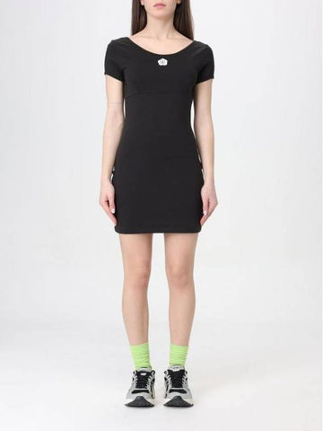 Boke Flower Short Dress Black - KENZO - BALAAN 1