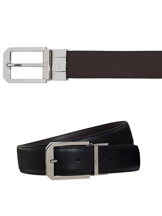 Reversible Leather Belt Dark Brown Black - ERMENEGILDO ZEGNA - BALAAN 2