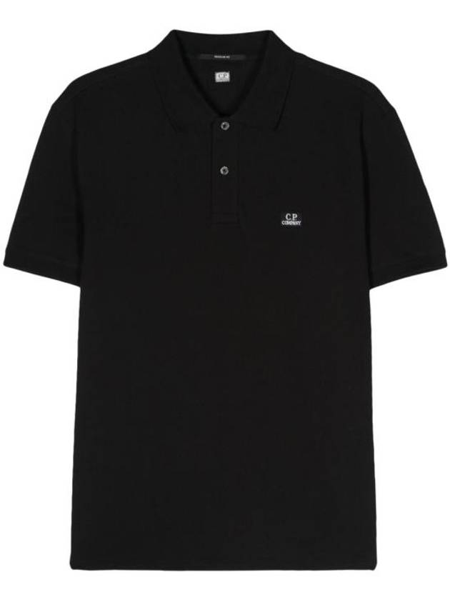 Stretch Piquet Regular Polo Shirt Black - CP COMPANY - BALAAN 2